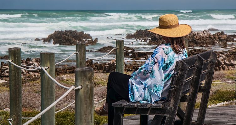 woman sitting alone