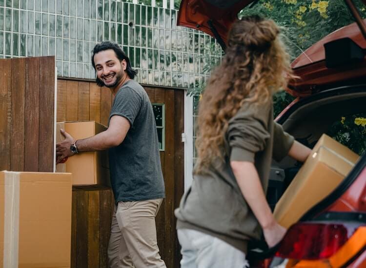 loading a car