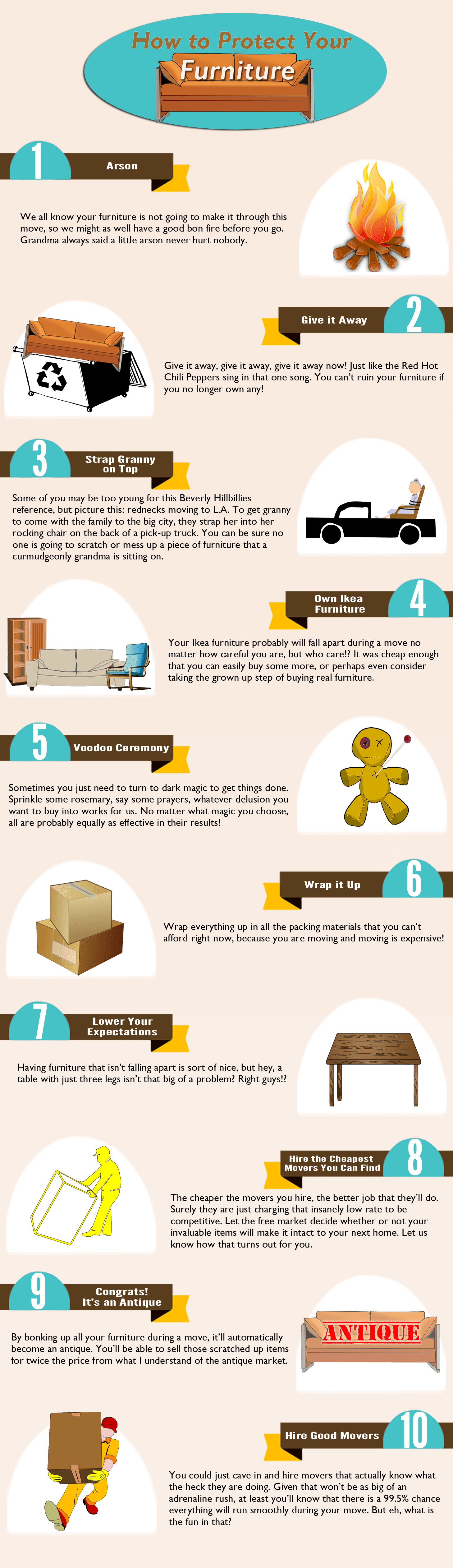 how to protect furniture funny infographic