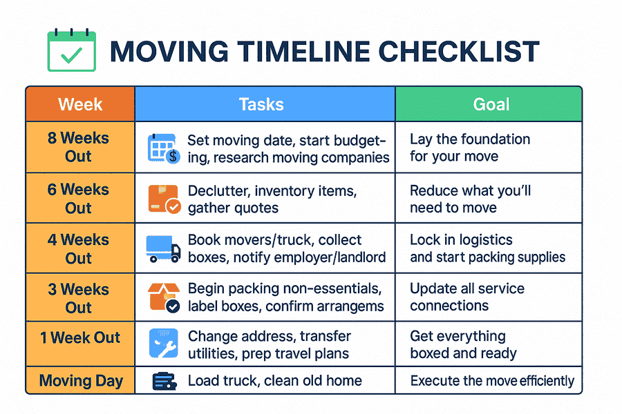 moving timeline checklist