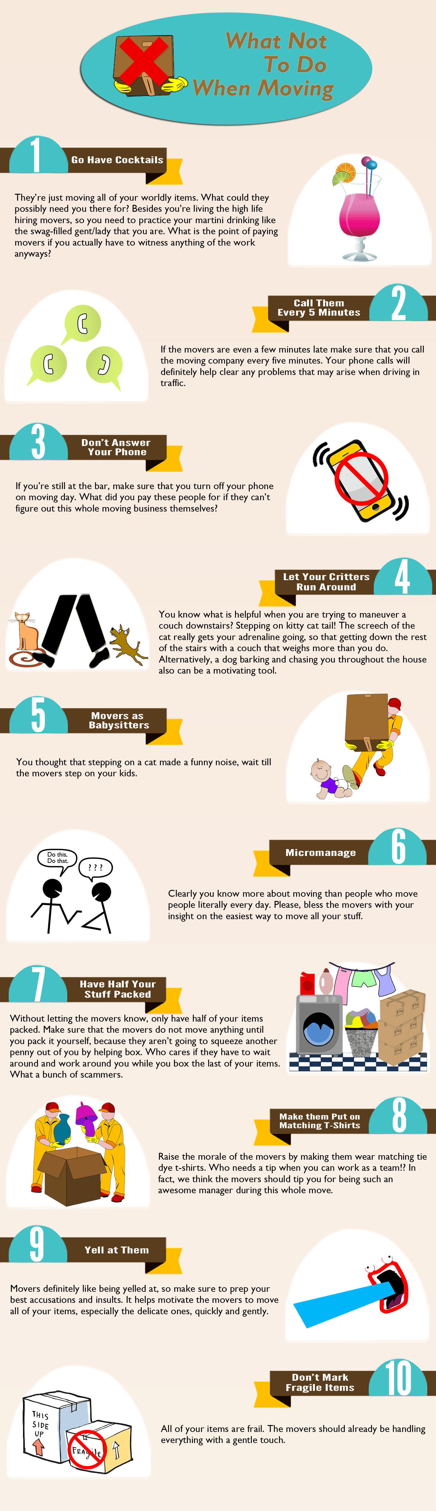 what not to do while moving funny infographic
